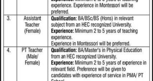  Army Public School Defense Clube Islamabad (DCI) Job Vacancies